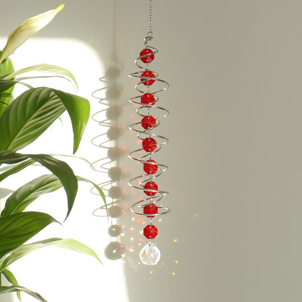 Spiral Agate Suncatcher Hanging Ornament In Colour
