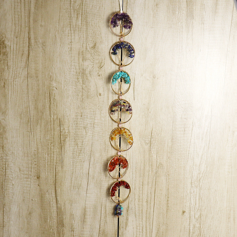 Life Tree Pendant Featuring Agate Stone, Elegant Hanging Decoration