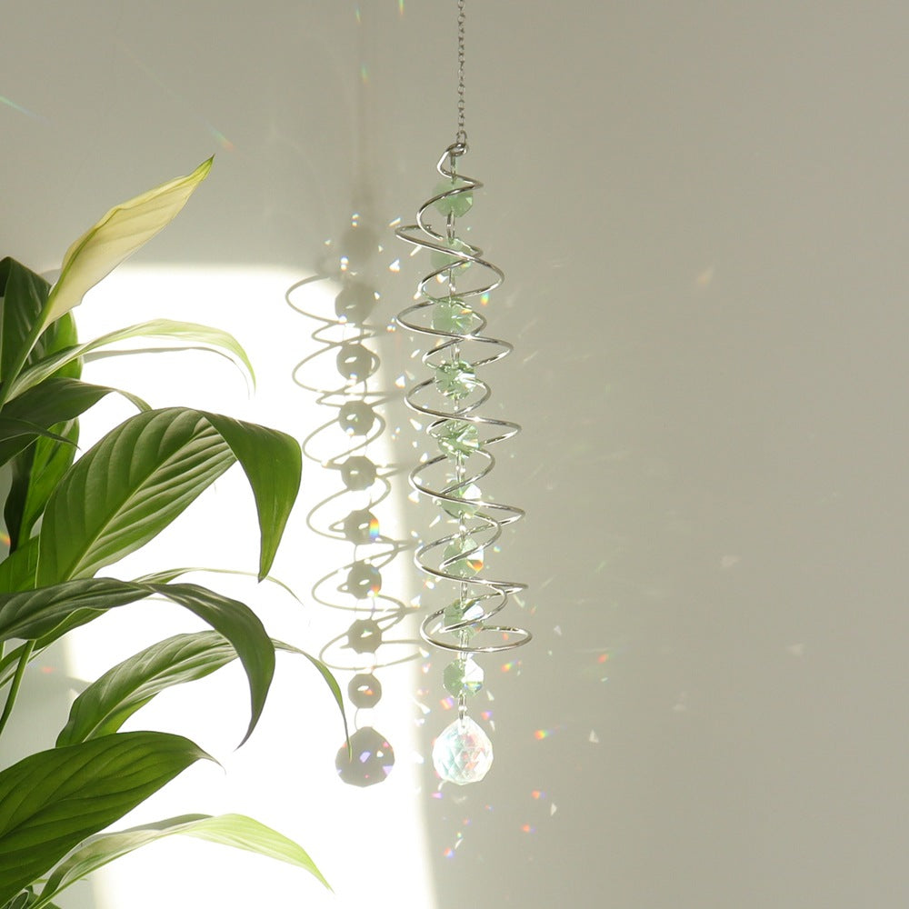 Spiral Agate Suncatcher Hanging Ornament In Colour