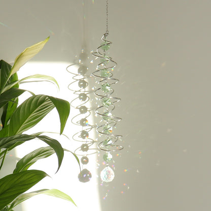 Spiral Agate Suncatcher Hanging Ornament In Colour