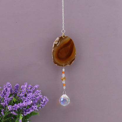 Agate Wind Chime Hanging Decoration In Colour, Elegant Home Ornament