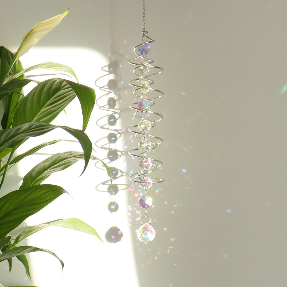 Spiral Agate Suncatcher Hanging Ornament In Colour