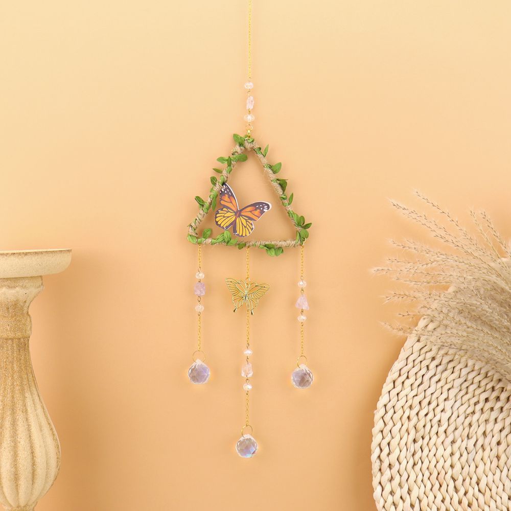 Agate Butterfly Pendant, Beautifully Crafted Butterfly-Shaped Agate Hanging Ornament