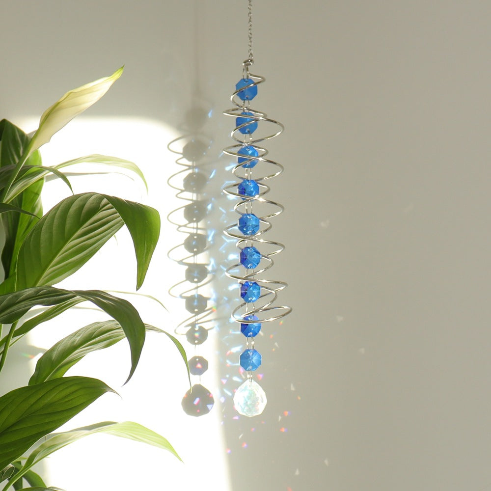 Spiral Agate Suncatcher Hanging Ornament In Colour