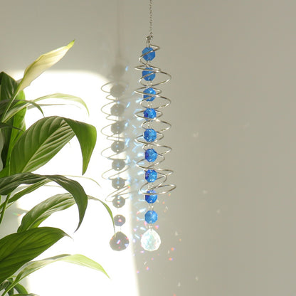 Spiral Agate Suncatcher Hanging Ornament In Colour