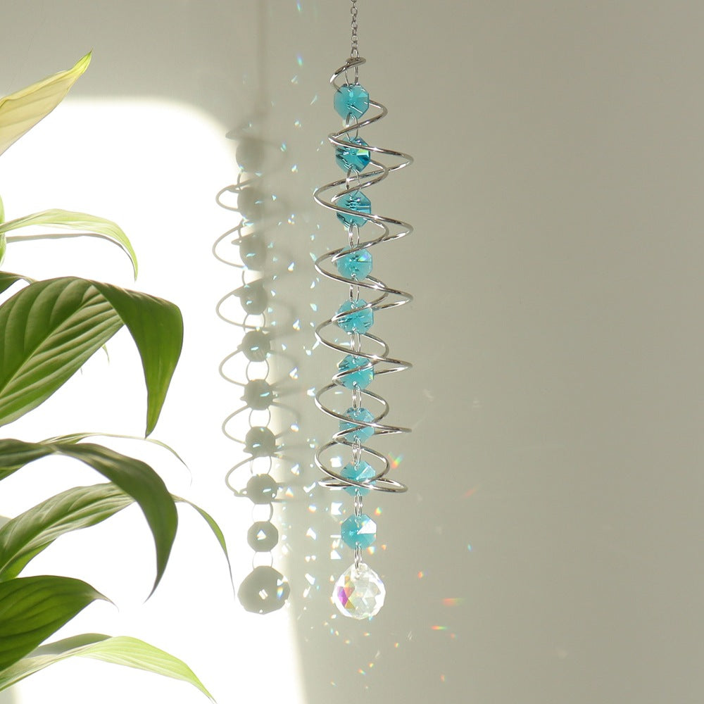 Spiral Agate Suncatcher Hanging Ornament In Colour