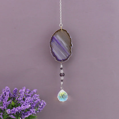 Agate Wind Chime Hanging Decoration In Colour, Elegant Home Ornament