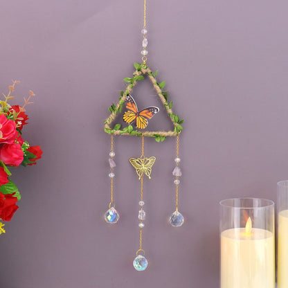Agate Butterfly Pendant, Beautifully Crafted Butterfly-Shaped Agate Hanging Ornament