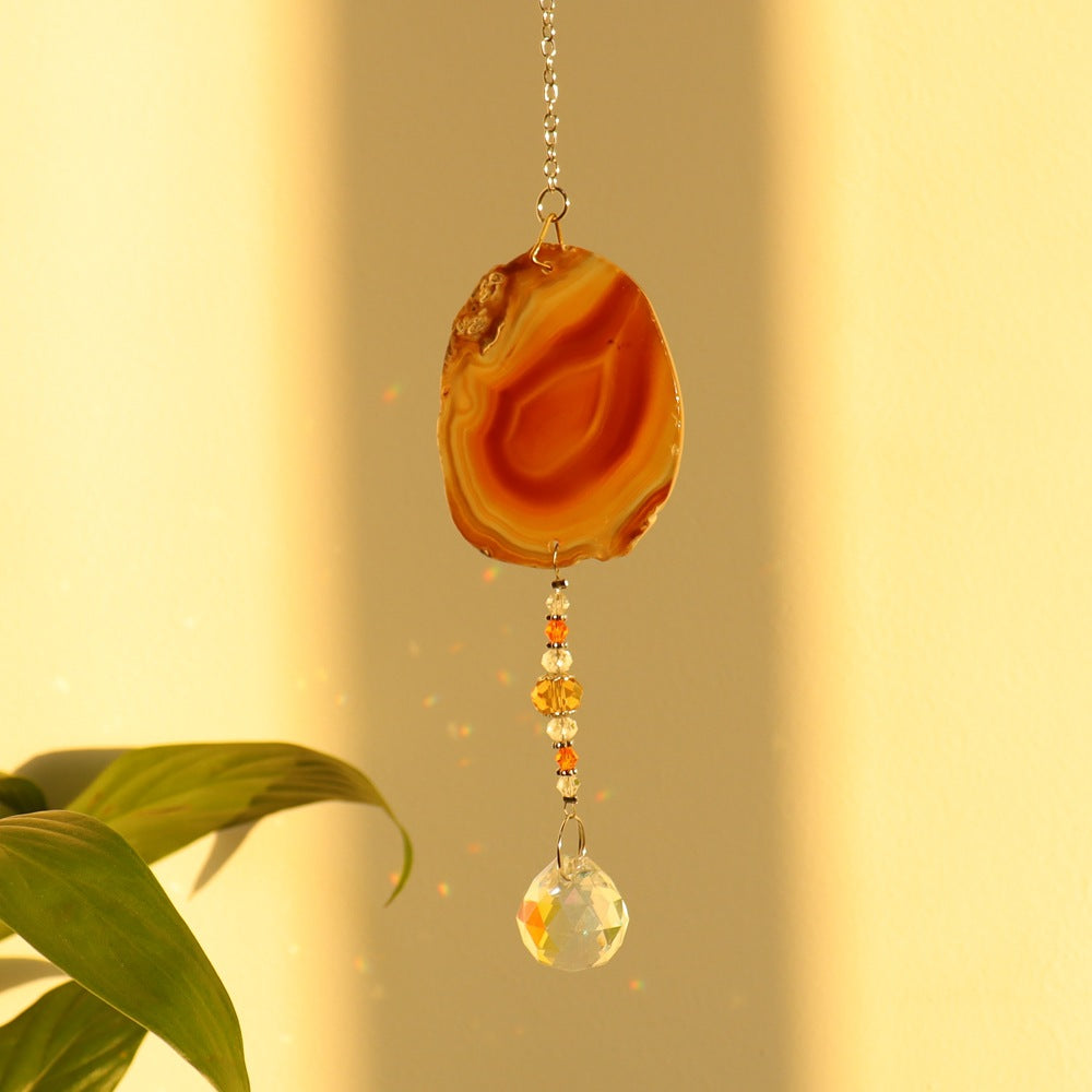 Agate Wind Chime Hanging Decoration In Colour, Elegant Home Ornament