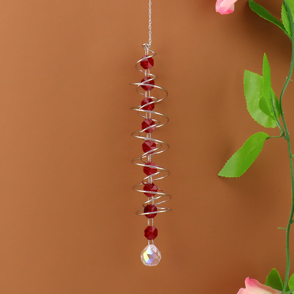 Spiral Agate Suncatcher Hanging Ornament In Colour