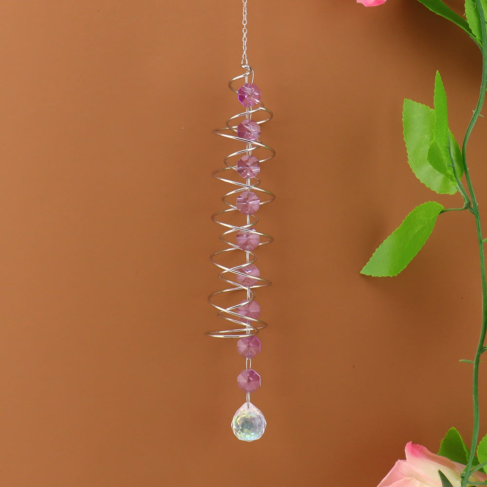 Spiral Agate Suncatcher Hanging Ornament In Colour