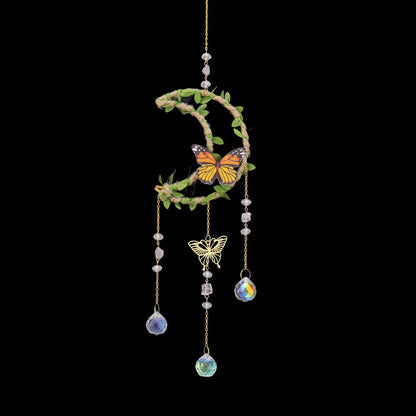 Agate Butterfly Pendant, Beautifully Crafted Butterfly-Shaped Agate Hanging Ornament