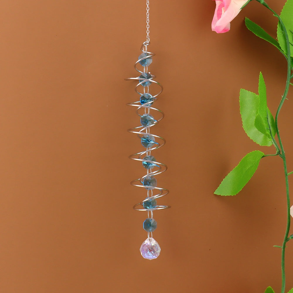 Spiral Agate Suncatcher Hanging Ornament In Colour