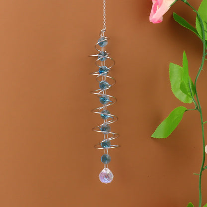 Spiral Agate Suncatcher Hanging Ornament In Colour
