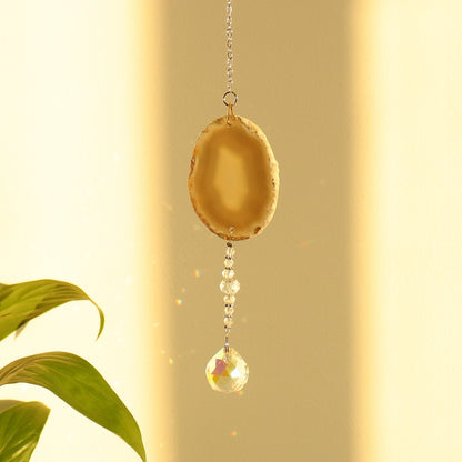 Agate Wind Chime Hanging Decoration In Colour, Elegant Home Ornament