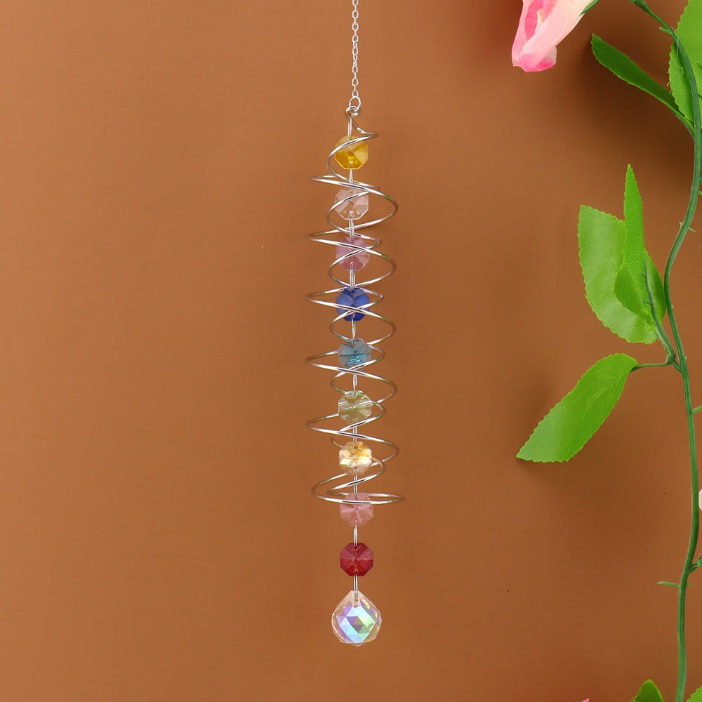 Spiral Agate Suncatcher Hanging Ornament In Colour