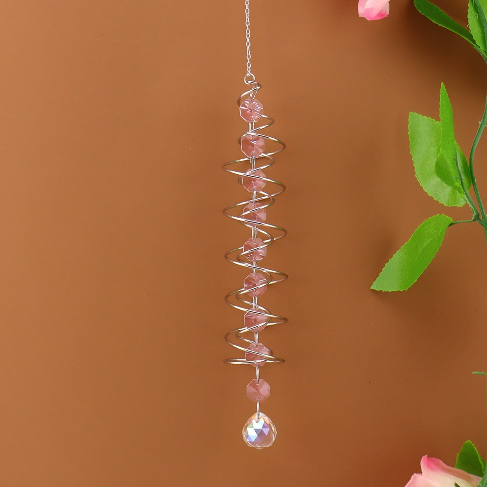 Spiral Agate Suncatcher Hanging Ornament In Colour