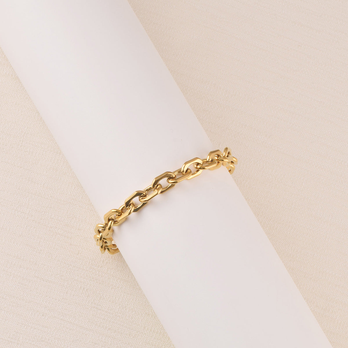 Rhombus Bracelet For Love Charms In Golden 304 Stainless Steel With PVD Coated Gold Plating