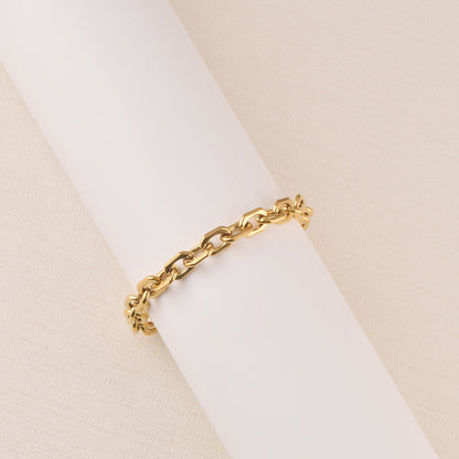 Rhombus Bracelet For Love Charms In Golden 304 Stainless Steel With PVD Coated Gold Plating