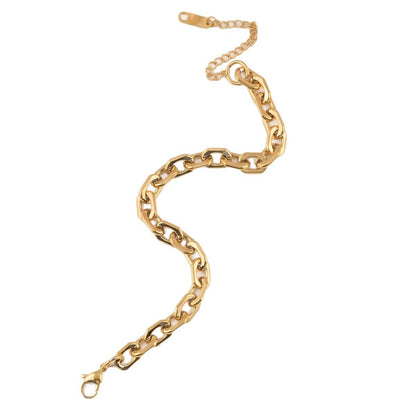 Rhombus Bracelet For Love Charms In Golden 304 Stainless Steel With PVD Coated Gold Plating