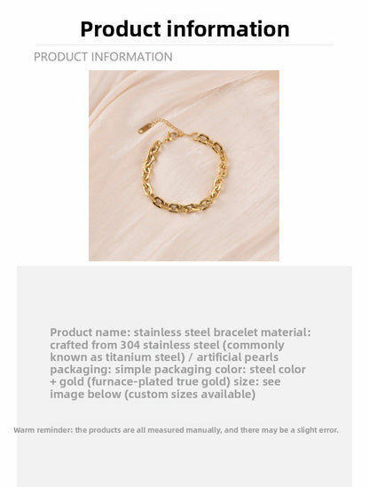 Rhombus Bracelet For Love Charms In Golden 304 Stainless Steel With PVD Coated Gold Plating