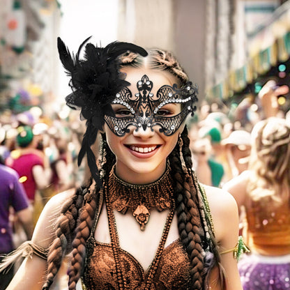 Mardi Gras Masquerade Party Mask Made Of Durable Alloy For Festive Celebrations
