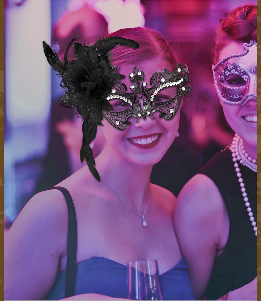 Mardi Gras Masquerade Party Mask Made Of Durable Alloy For Festive Celebrations