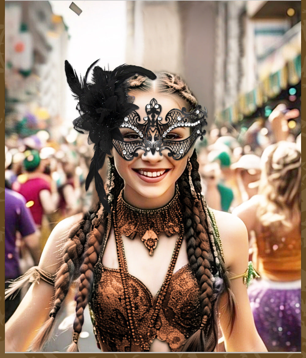 Mardi Gras Masquerade Party Mask Made Of Durable Alloy For Festive Celebrations