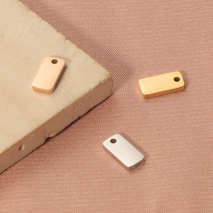 Square Pattern Jewelry Accessory In Steel Color, Made Of 304 Stainless Steel With Electroplated Finish