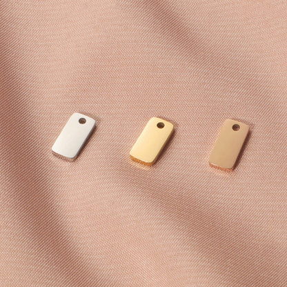 Square Pattern Jewelry Accessory In Steel Color, Made Of 304 Stainless Steel With Electroplated Finish