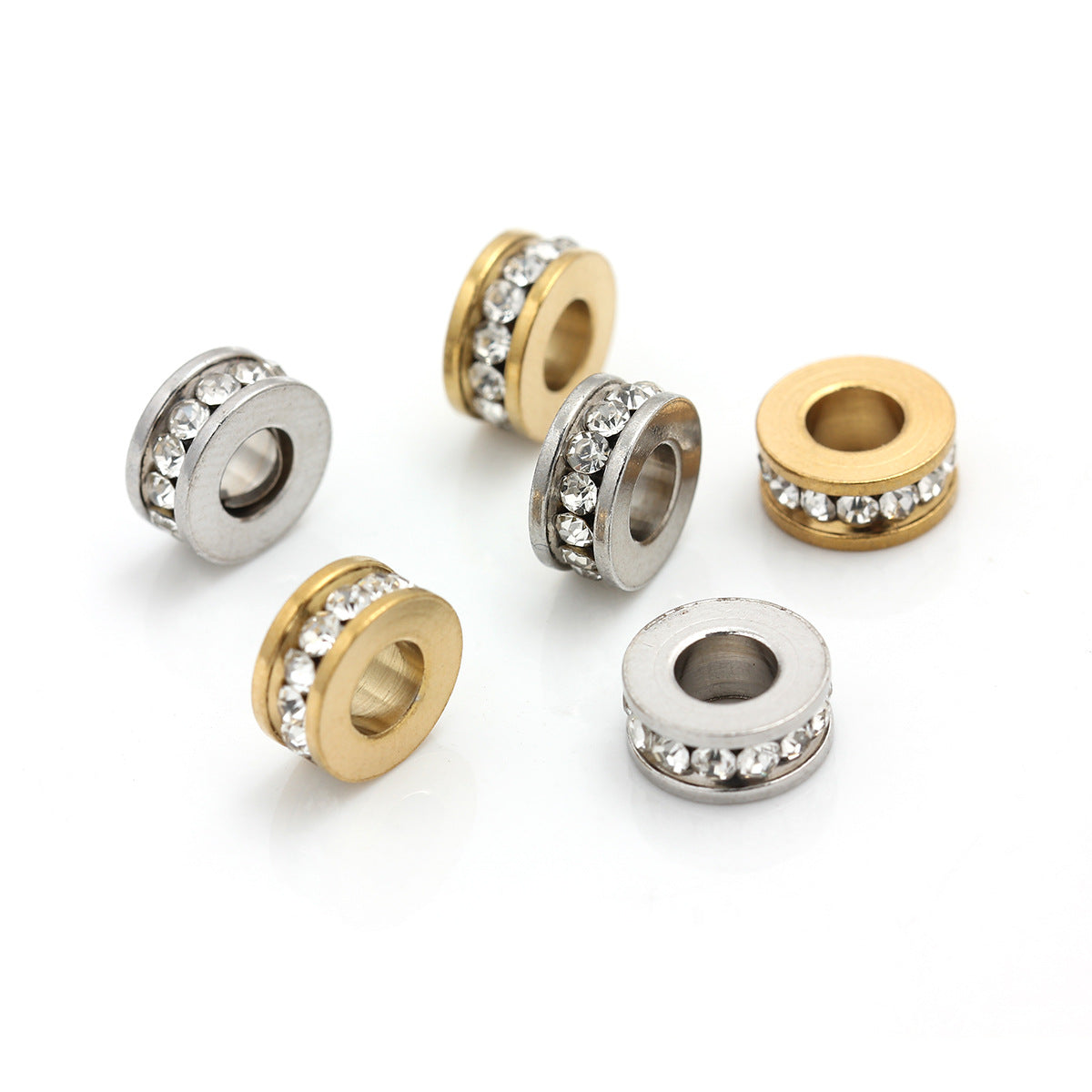 Round Titanium Steel Love Charms Jewelry Accessories In Steel Color