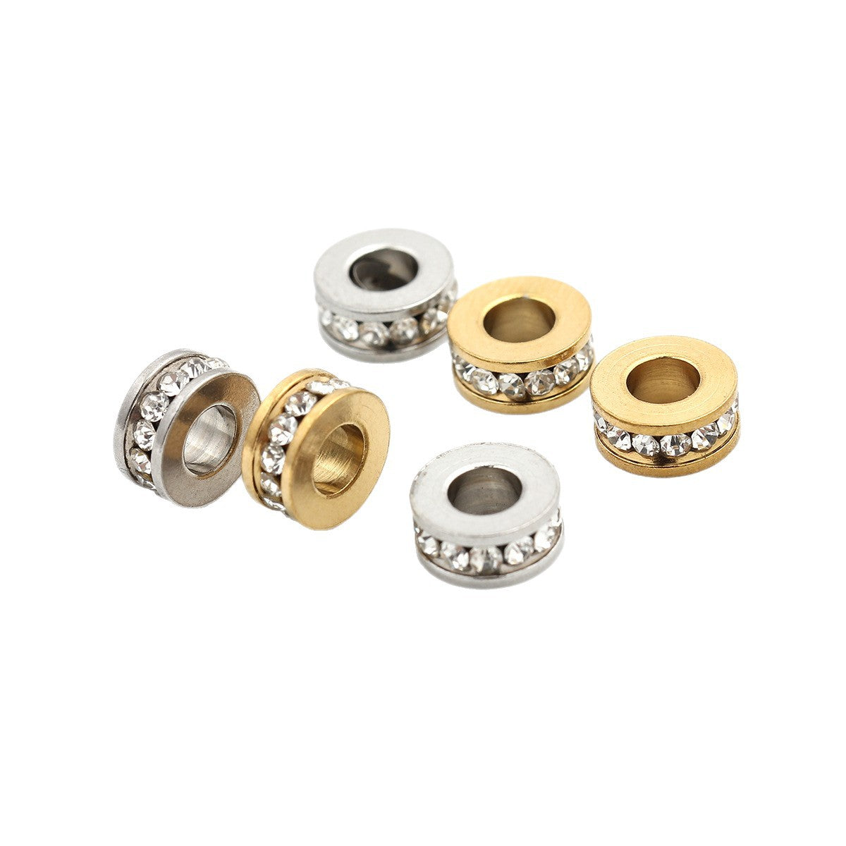 Round Titanium Steel Love Charms Jewelry Accessories In Steel Color