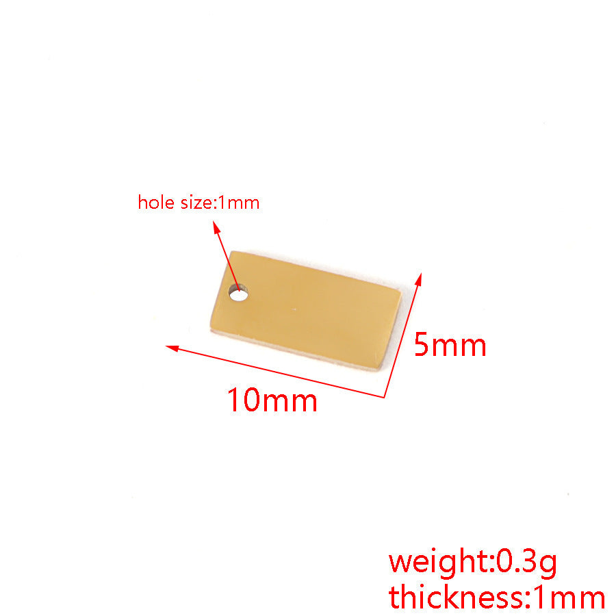 Square Pattern Jewelry Accessory In Steel Color, Made Of 304 Stainless Steel With Electroplated Finish