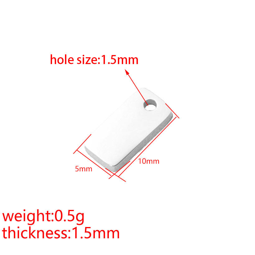 Square Pattern Jewelry Accessory In Steel Color, Made Of 304 Stainless Steel With Electroplated Finish