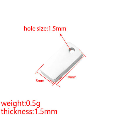 Square Pattern Jewelry Accessory In Steel Color, Made Of 304 Stainless Steel With Electroplated Finish