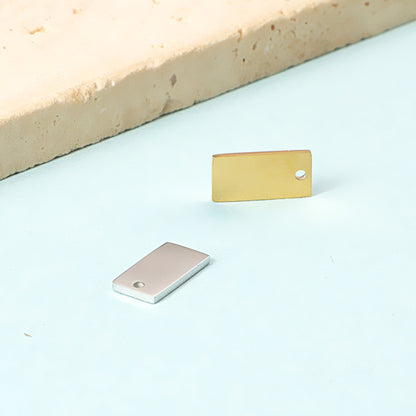 Square Pattern Jewelry Accessory In Steel Color, Made Of 304 Stainless Steel With Electroplated Finish