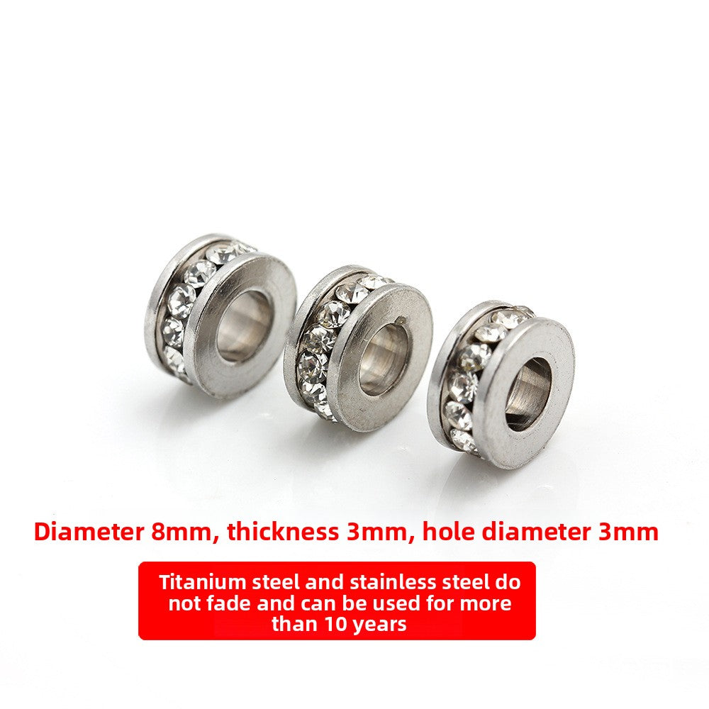Round Titanium Steel Love Charms Jewelry Accessories In Steel Color