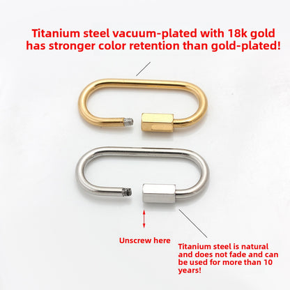 Oval Titanium Steel Love Charms Jewelry Accessories