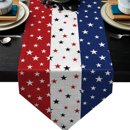 Independence Day Linen Tablecloth, Perfect For Festive Home Decor And Celebrations