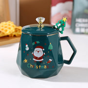 Santa Claus Cup Lid Spoon Green