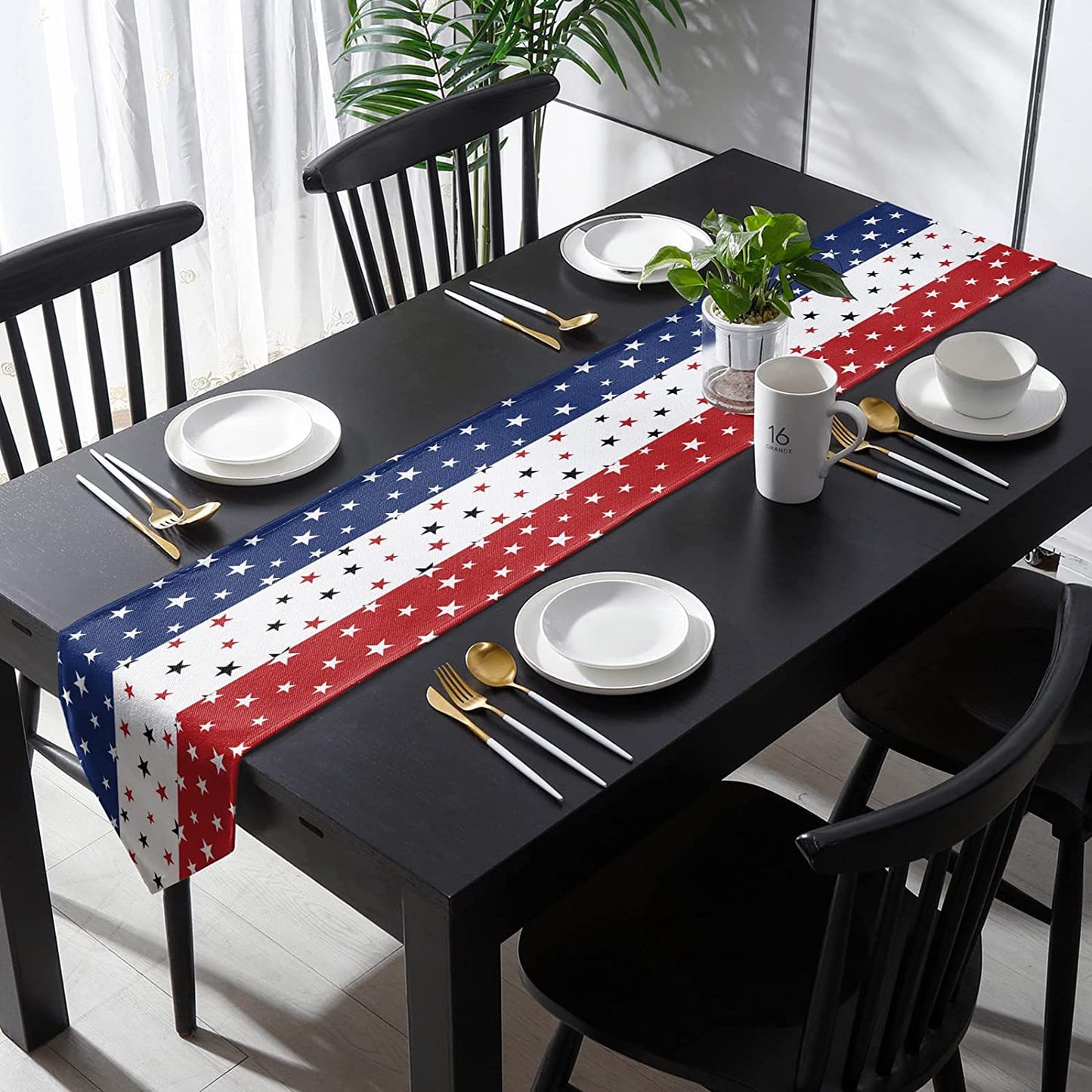 Independence Day Linen Tablecloth, Perfect For Festive Home Decor And Celebrations