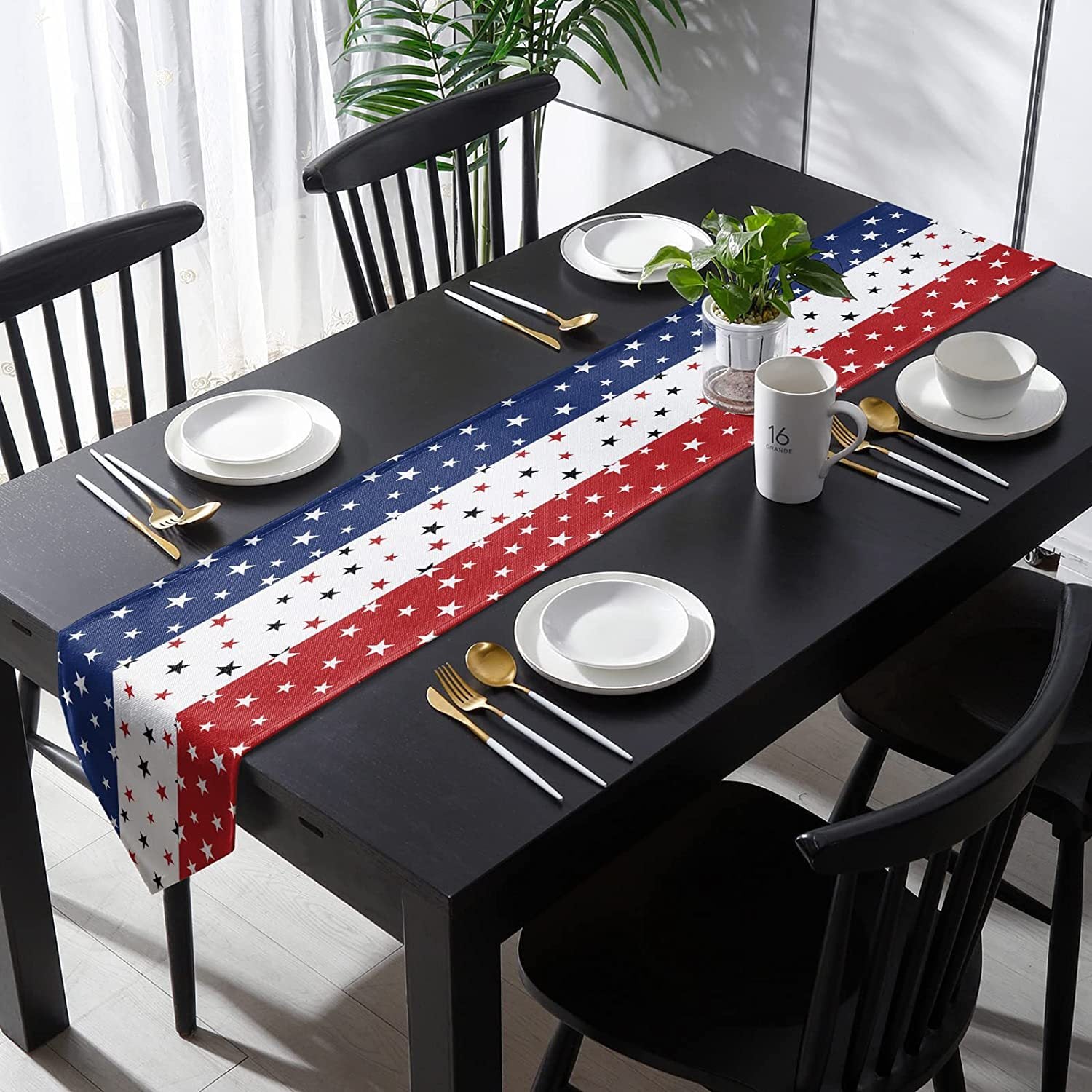 Independence Day Linen Tablecloth, Perfect For Festive Home Decor And Celebrations