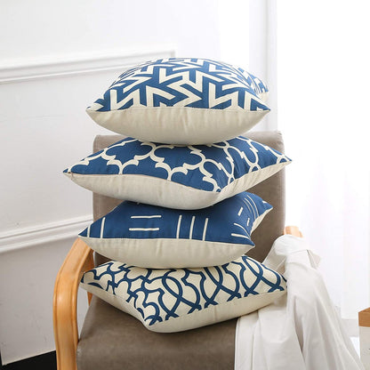 Geometric Pattern Decorative Throw Pillow For Sofa And Bed, Modern Design Cushion In Neutral Colors