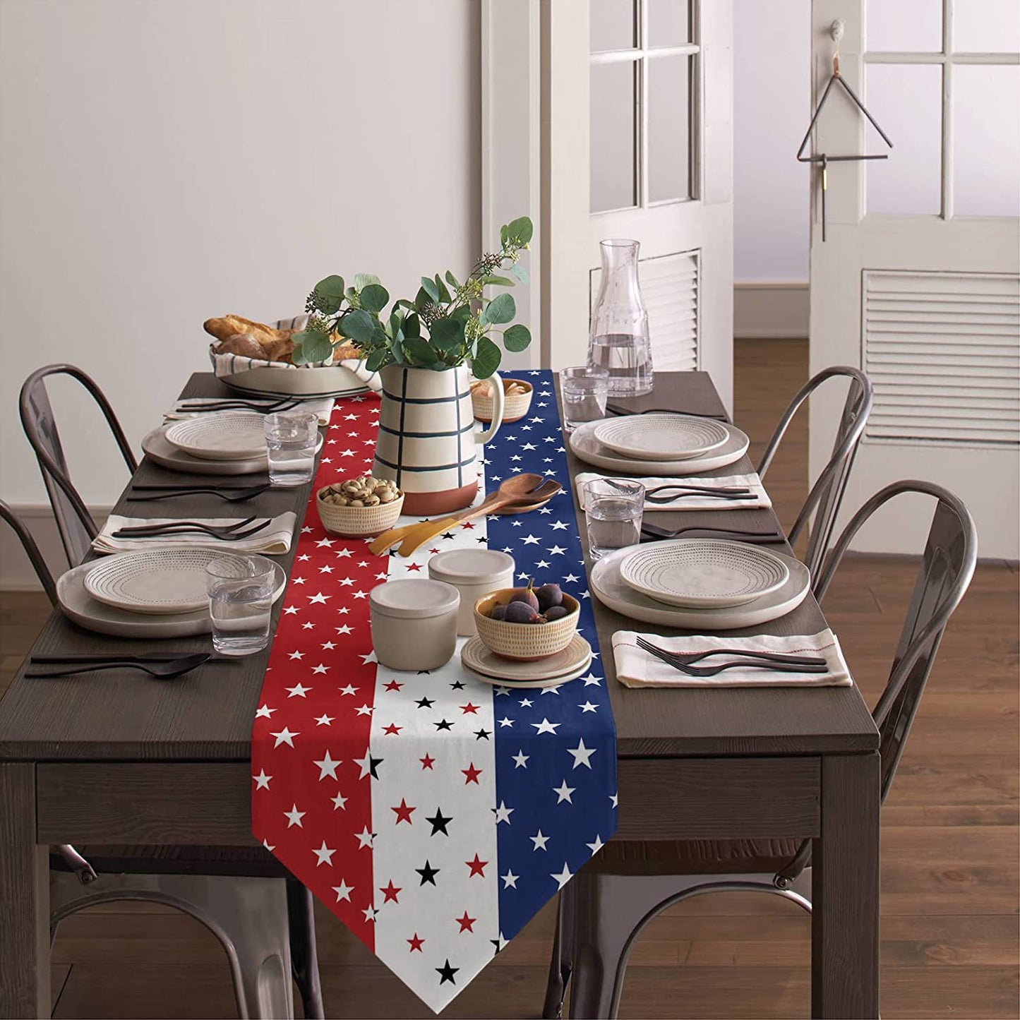 Independence Day Linen Tablecloth, Perfect For Festive Home Decor And Celebrations