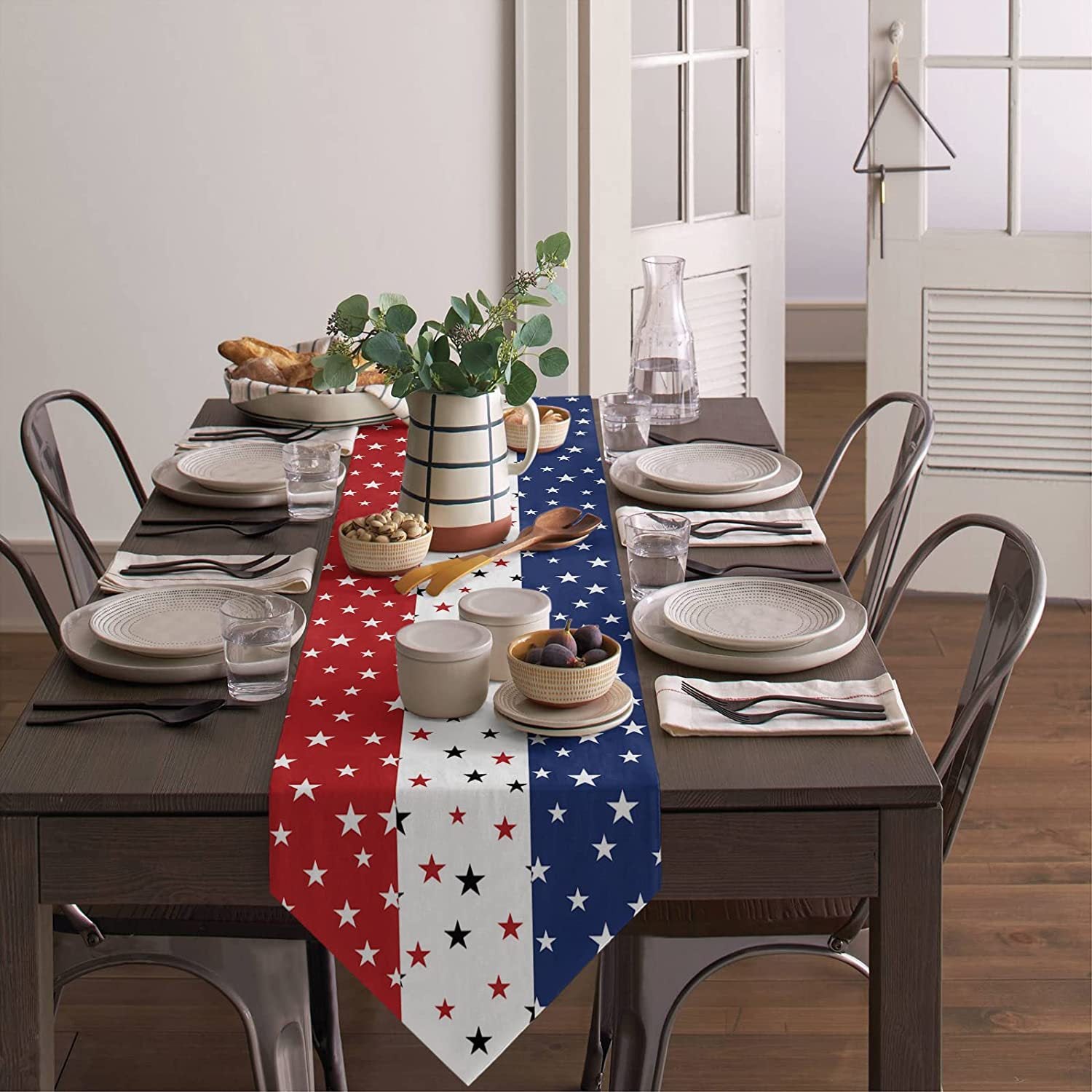 Independence Day Linen Tablecloth, Perfect For Festive Home Decor And Celebrations