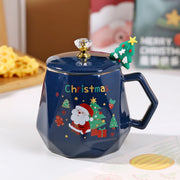 Christmas Tree Cup Lid Spoon Blue