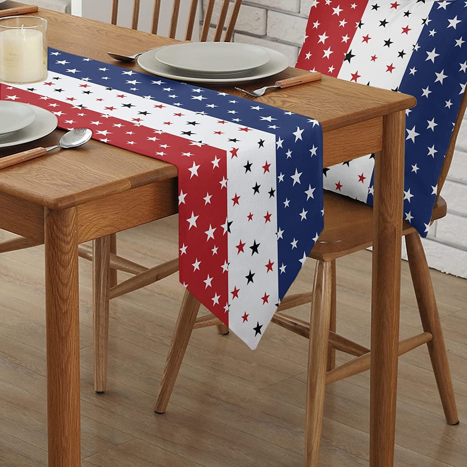 Independence Day Linen Tablecloth, Perfect For Festive Home Decor And Celebrations