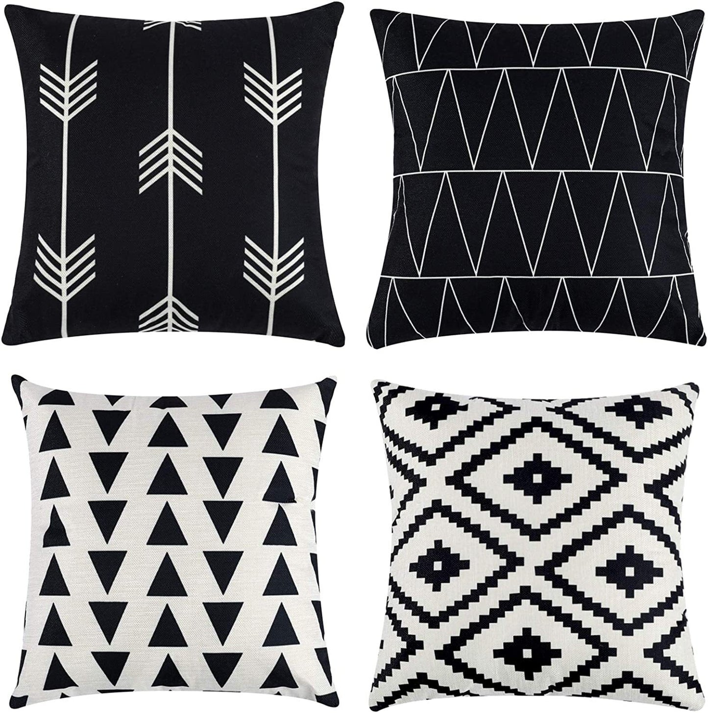 Geometric Pattern Decorative Throw Pillow For Sofa And Bed, Modern Design Cushion In Neutral Colors