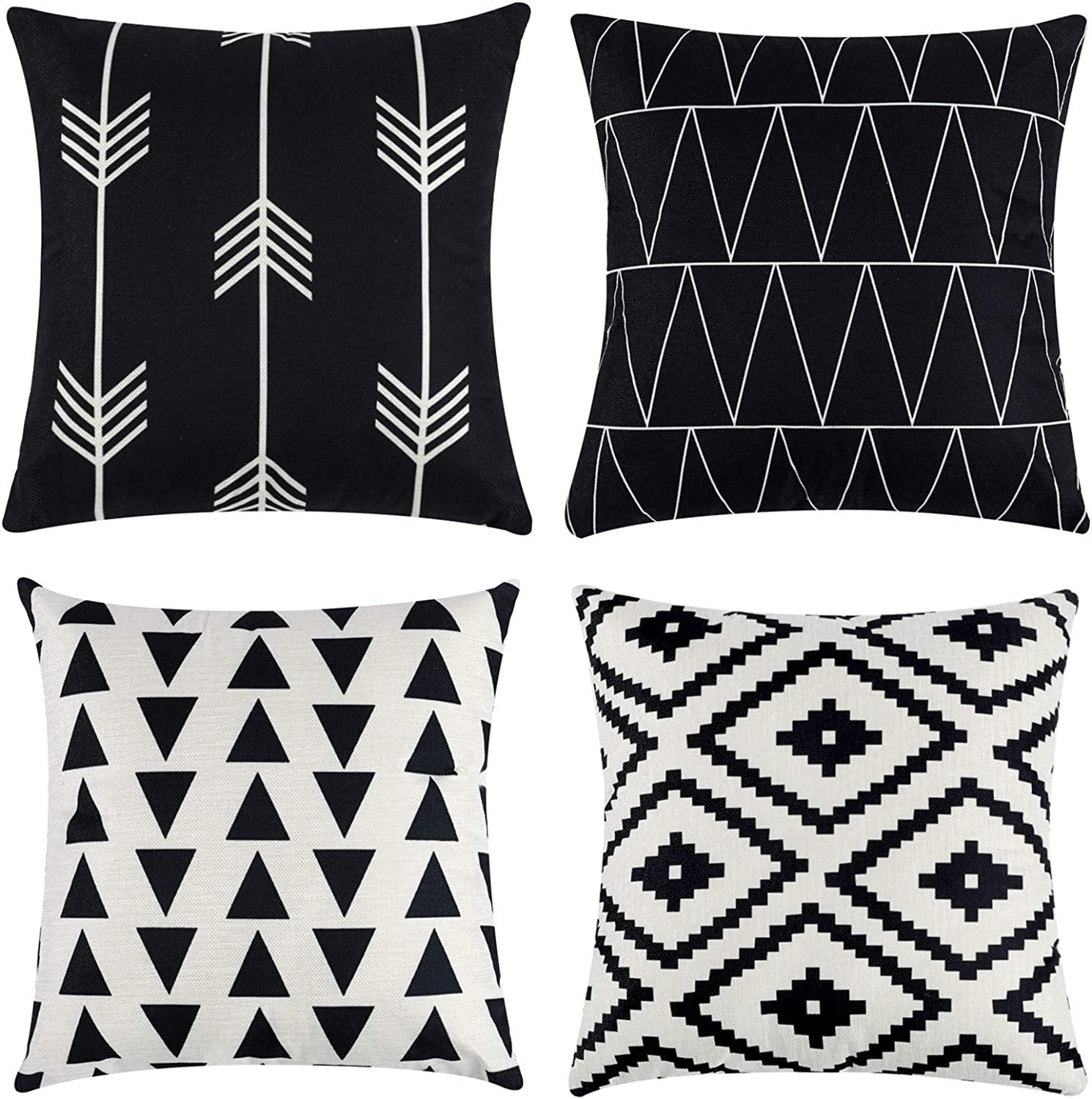 Geometric Pattern Decorative Throw Pillow For Sofa And Bed, Modern Design Cushion In Neutral Colors