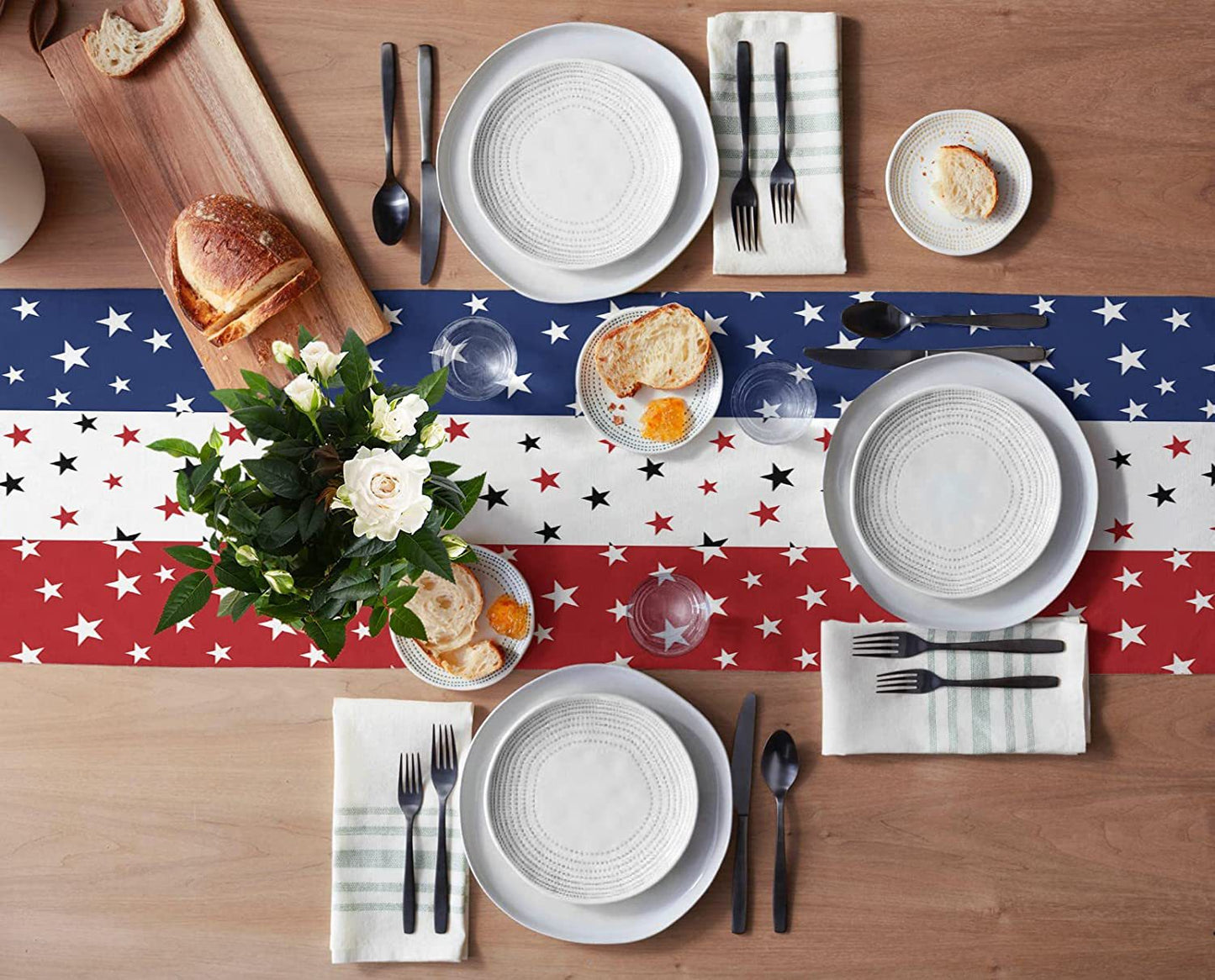 Independence Day Linen Tablecloth, Perfect For Festive Home Decor And Celebrations